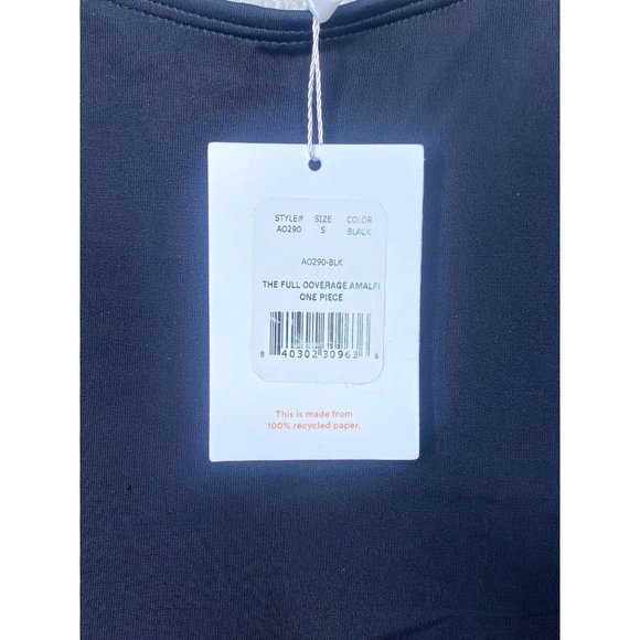 NWT Andie The Full Coverage Amalfi Swimsuit AdjustableStraps RemovablePads S Blk - Picture 7 of 12